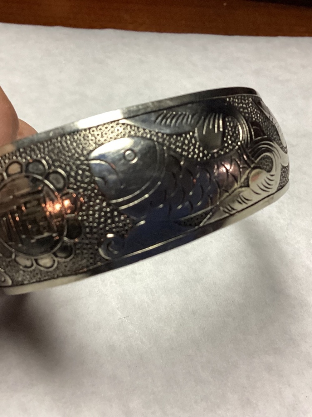 FISH BRACELET STERLING CARVED NICELY SS 925 💚💚💚💚💚